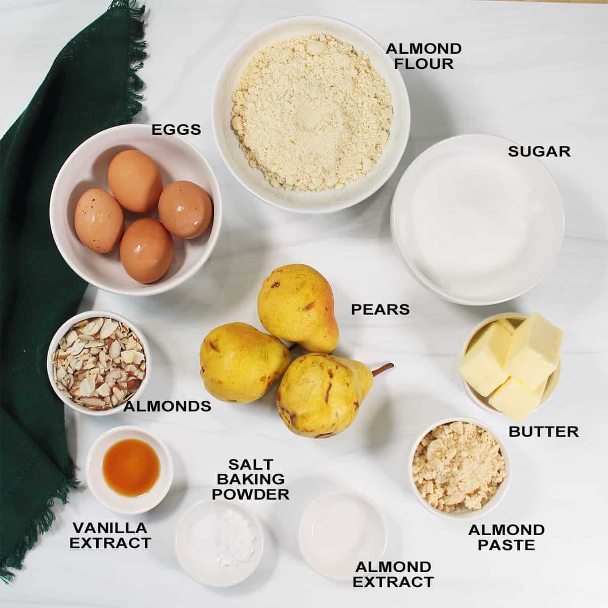 Ingredients for cake.