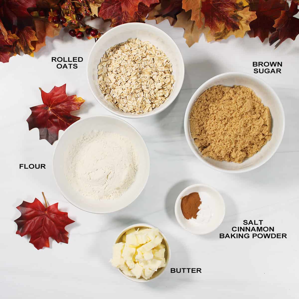 Ingredients for crumble topping.