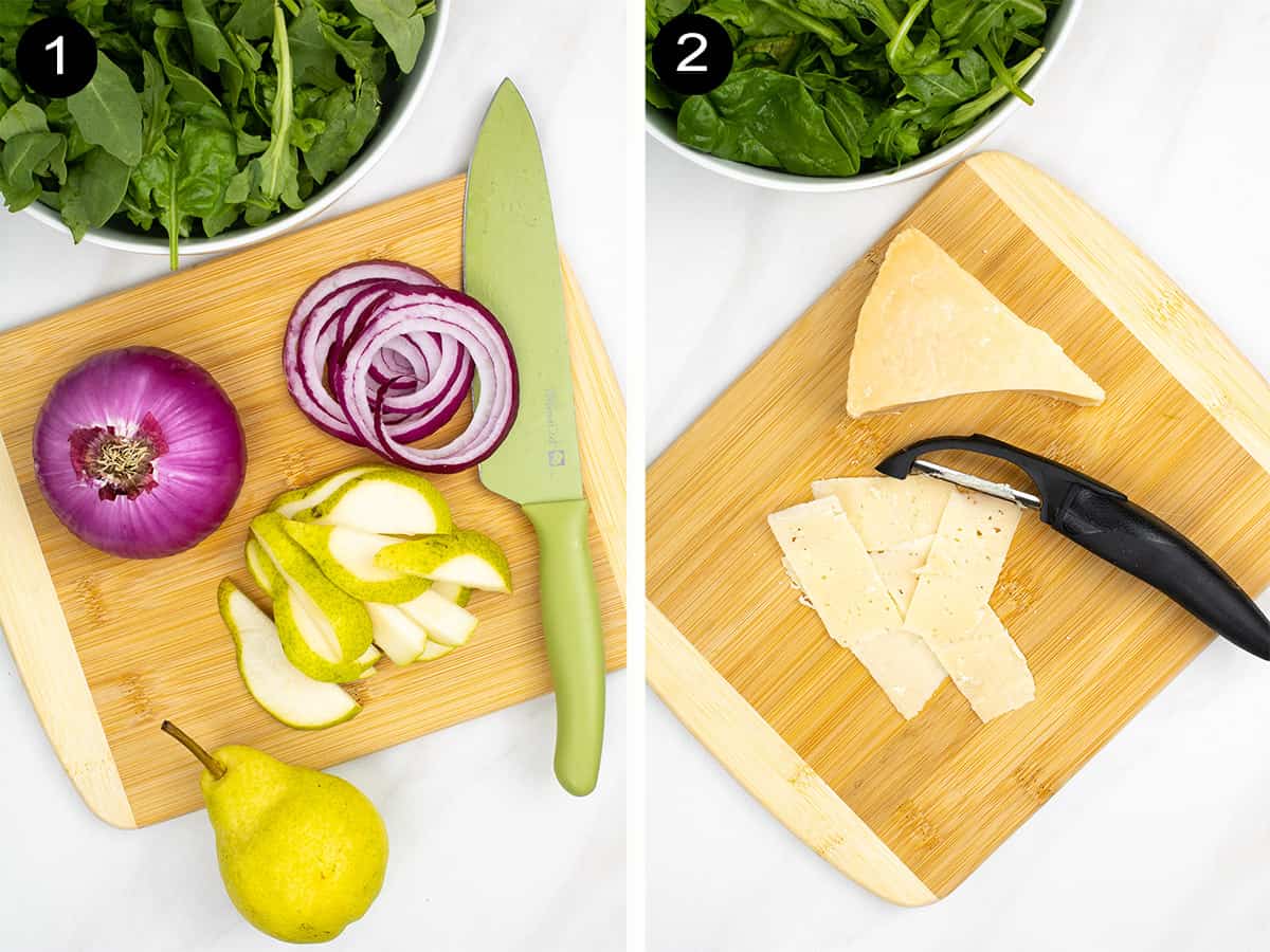 Steps 1-2 to make salad.