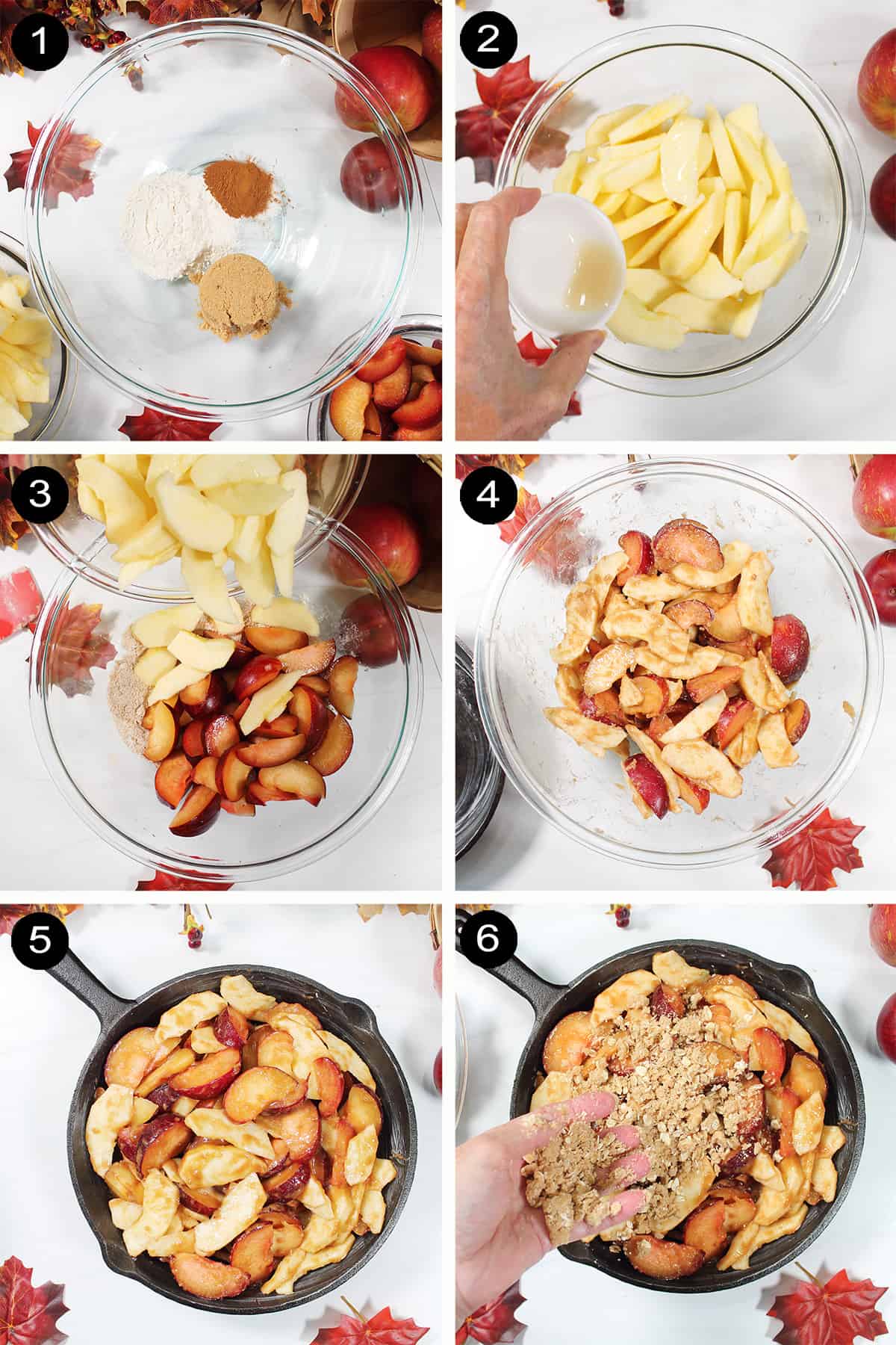 Steps to make fruit filling.