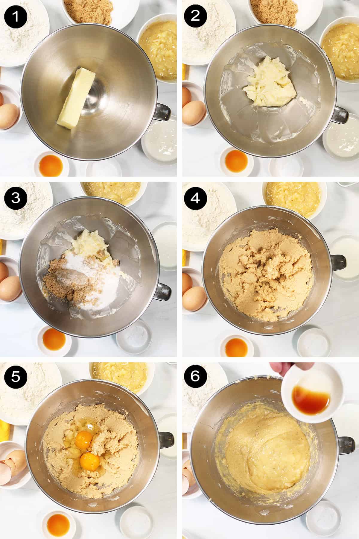 Steps to make snack cake.