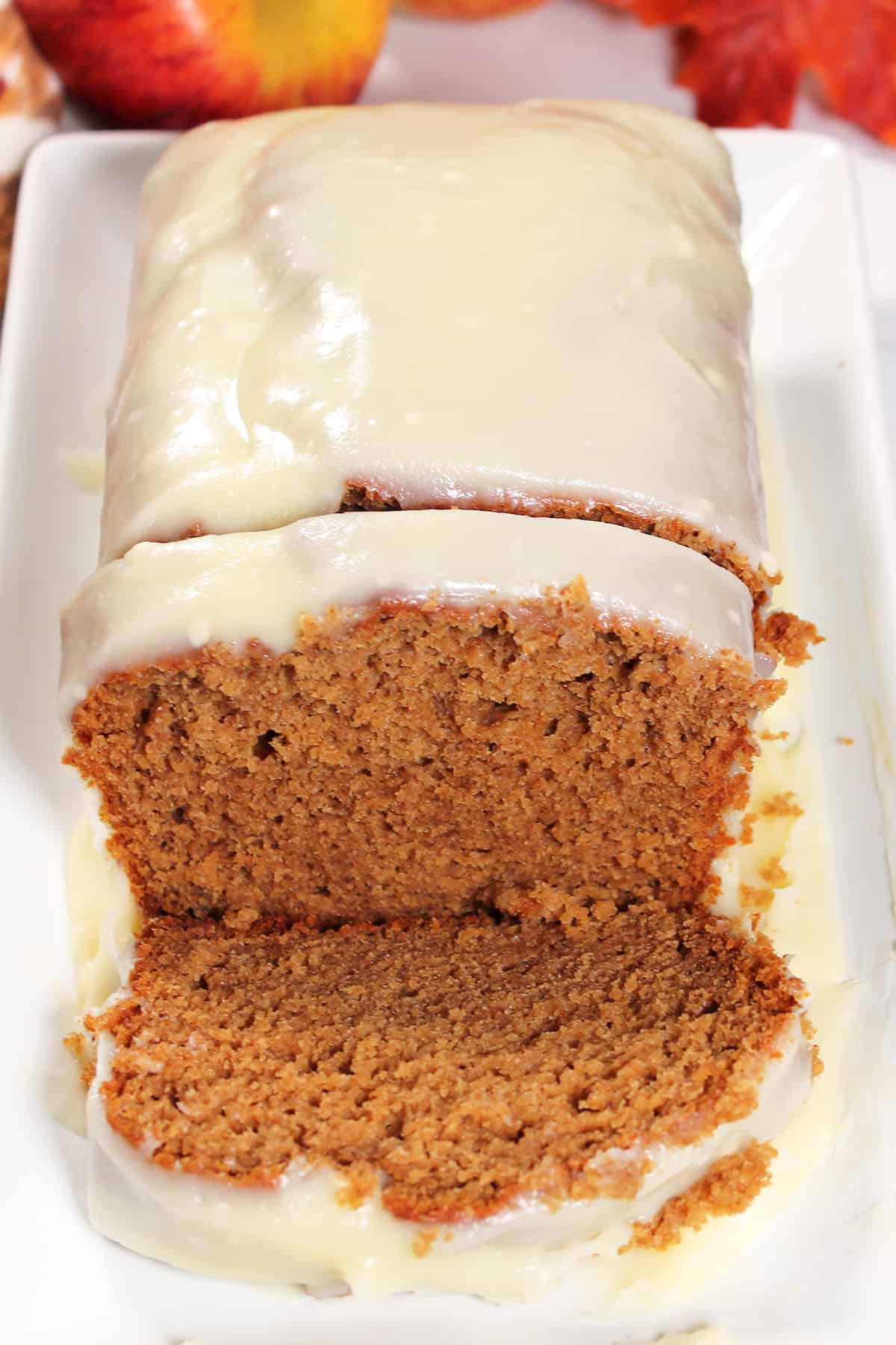 Closeup of moist inside of cake.