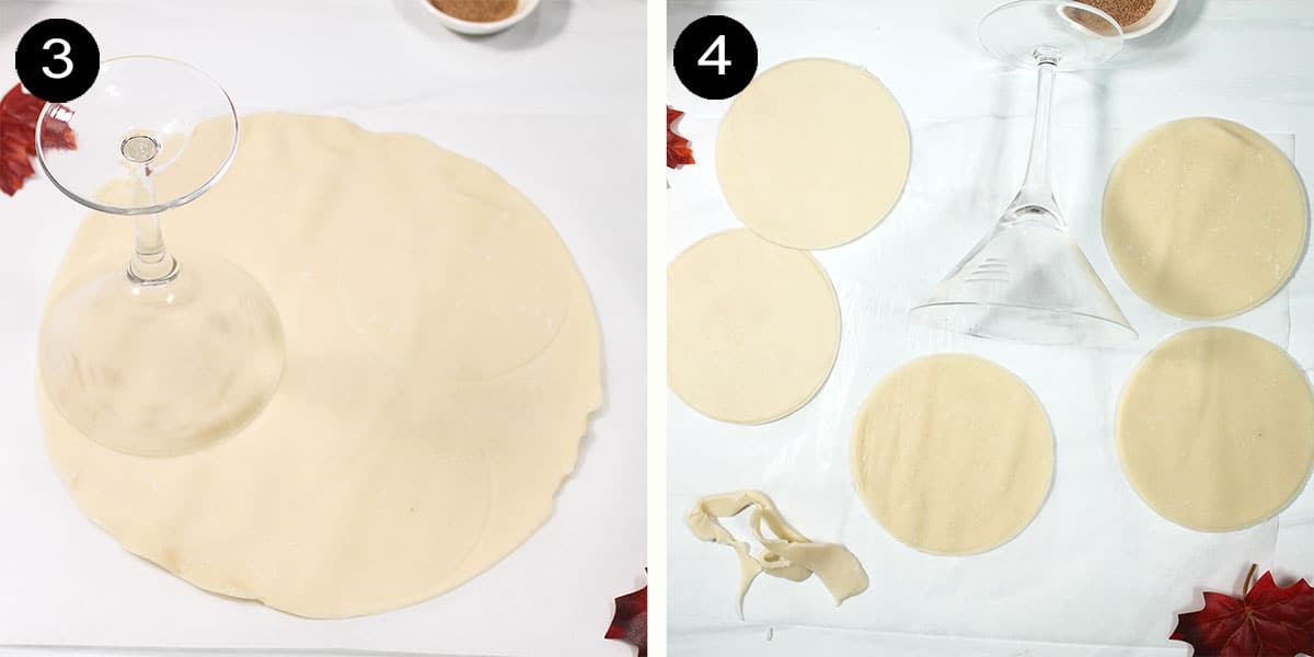 Steps to cut dough shapes.