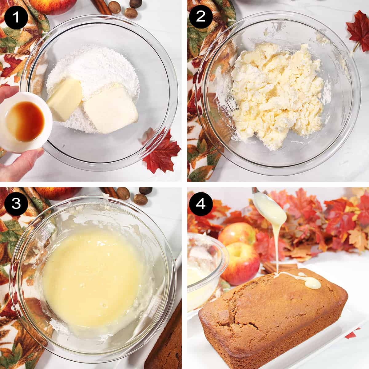 Steps to make glaze.