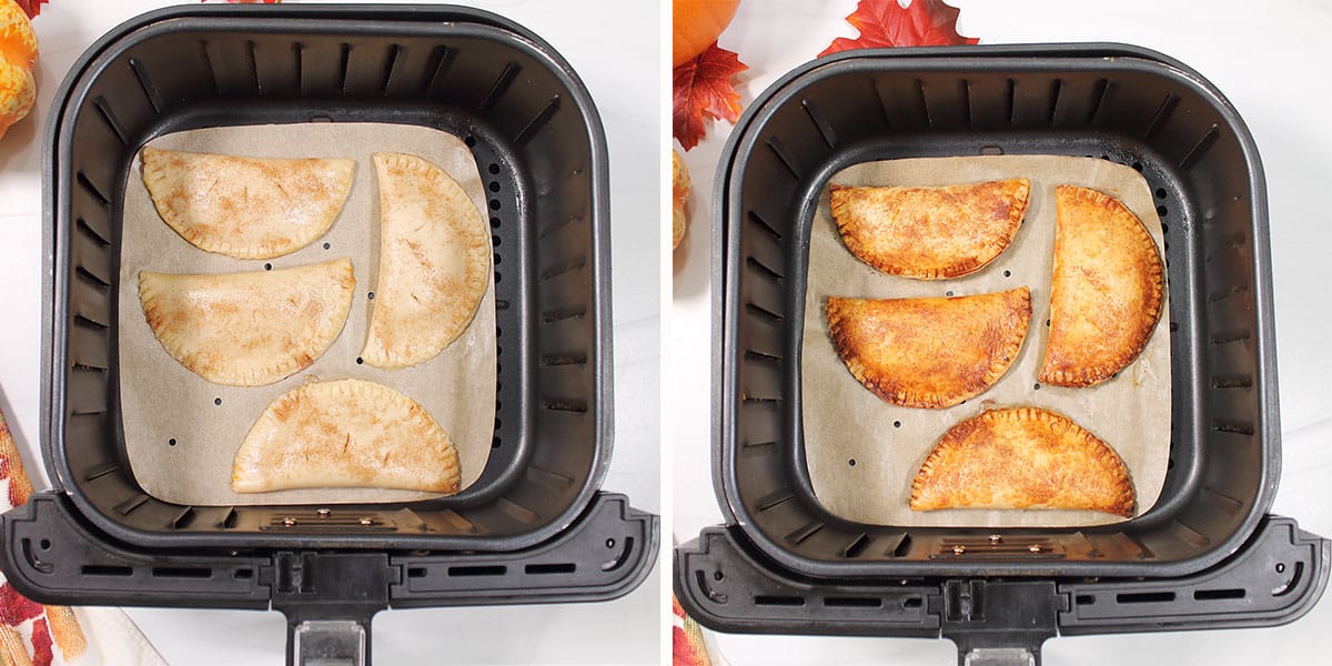 Before and after air frying.