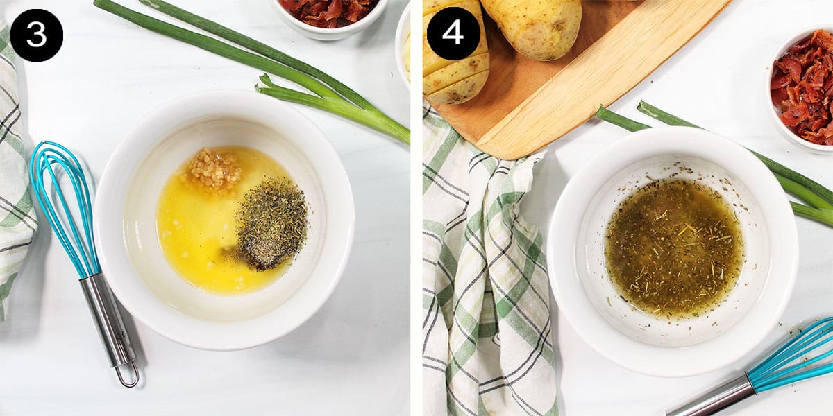 Steps to make herbed butter.