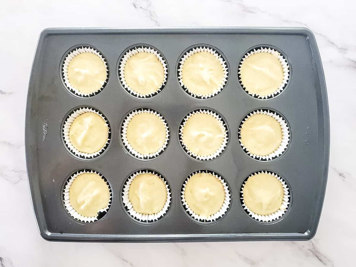 Pour batter into cupcake pan.