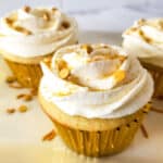 Single cupcake with sprinkles.