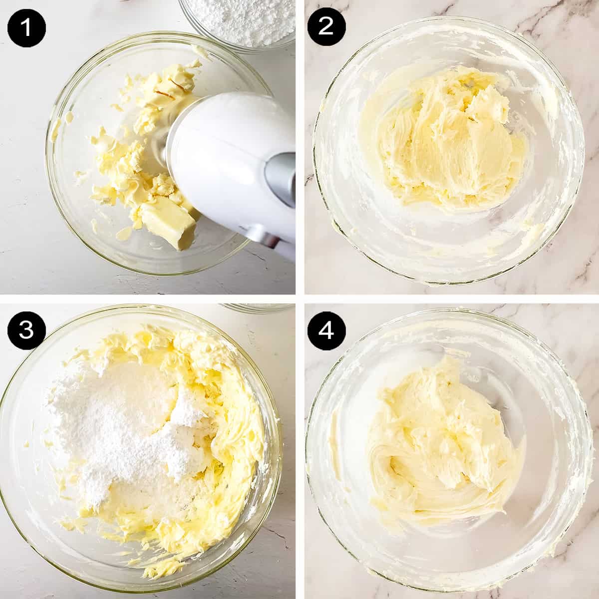 Steps to make champagne frosting.