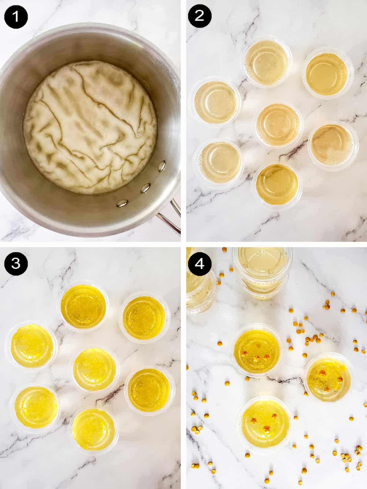 Steps to make champagne shots.
