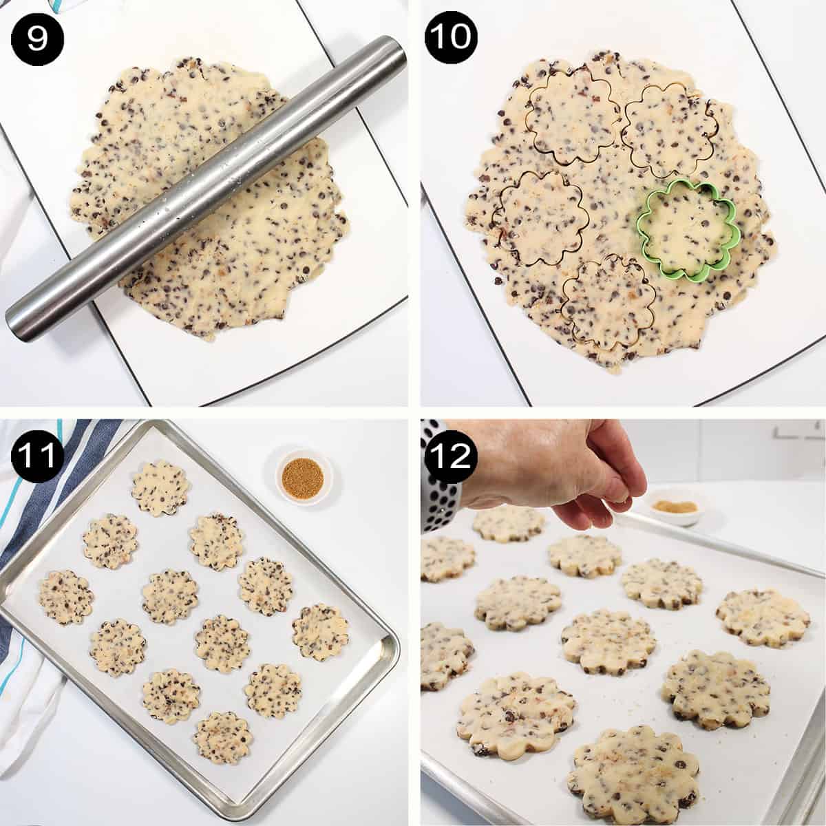 Steps to cut out cookies.