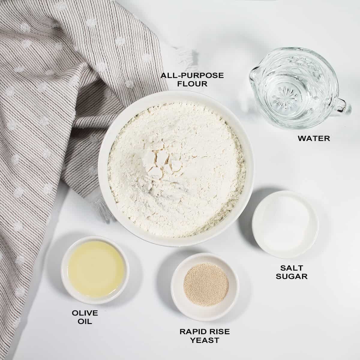 Ingredients for air fryer bread recipe..