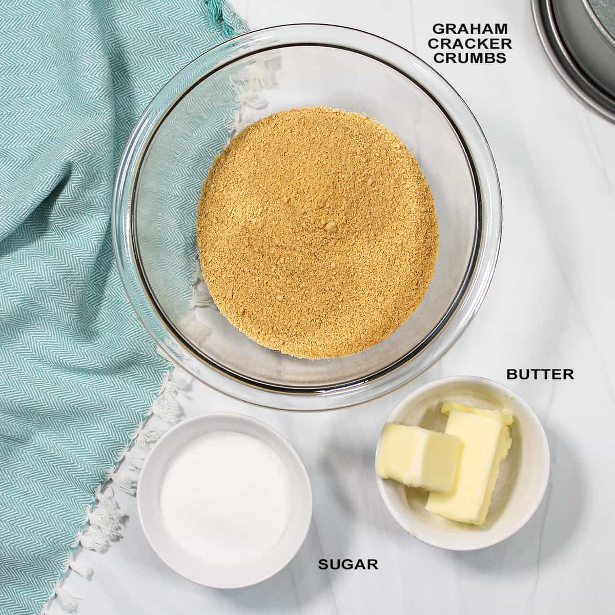 Ingredients for graham cracker crust.