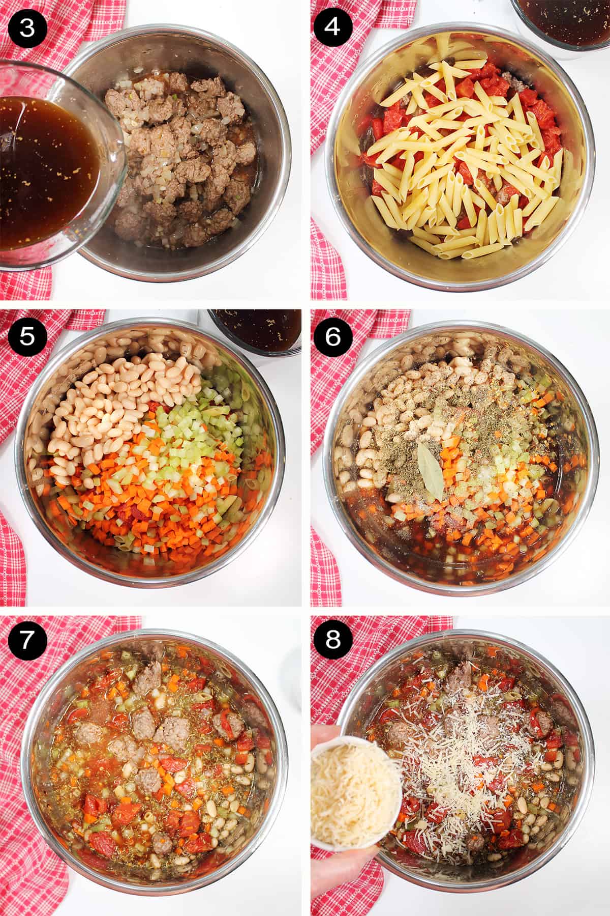 Placing all ingredients for soup into crockpot.