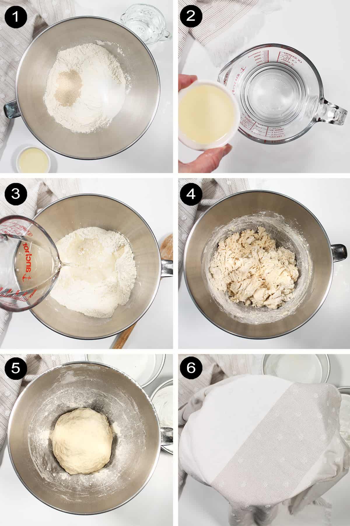 Steps to make air fryer bread dough.