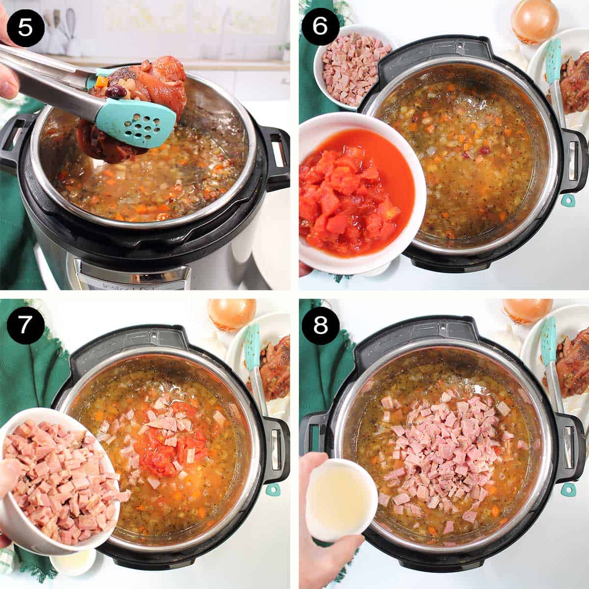 Finishing steps for making soup in the instant pot.