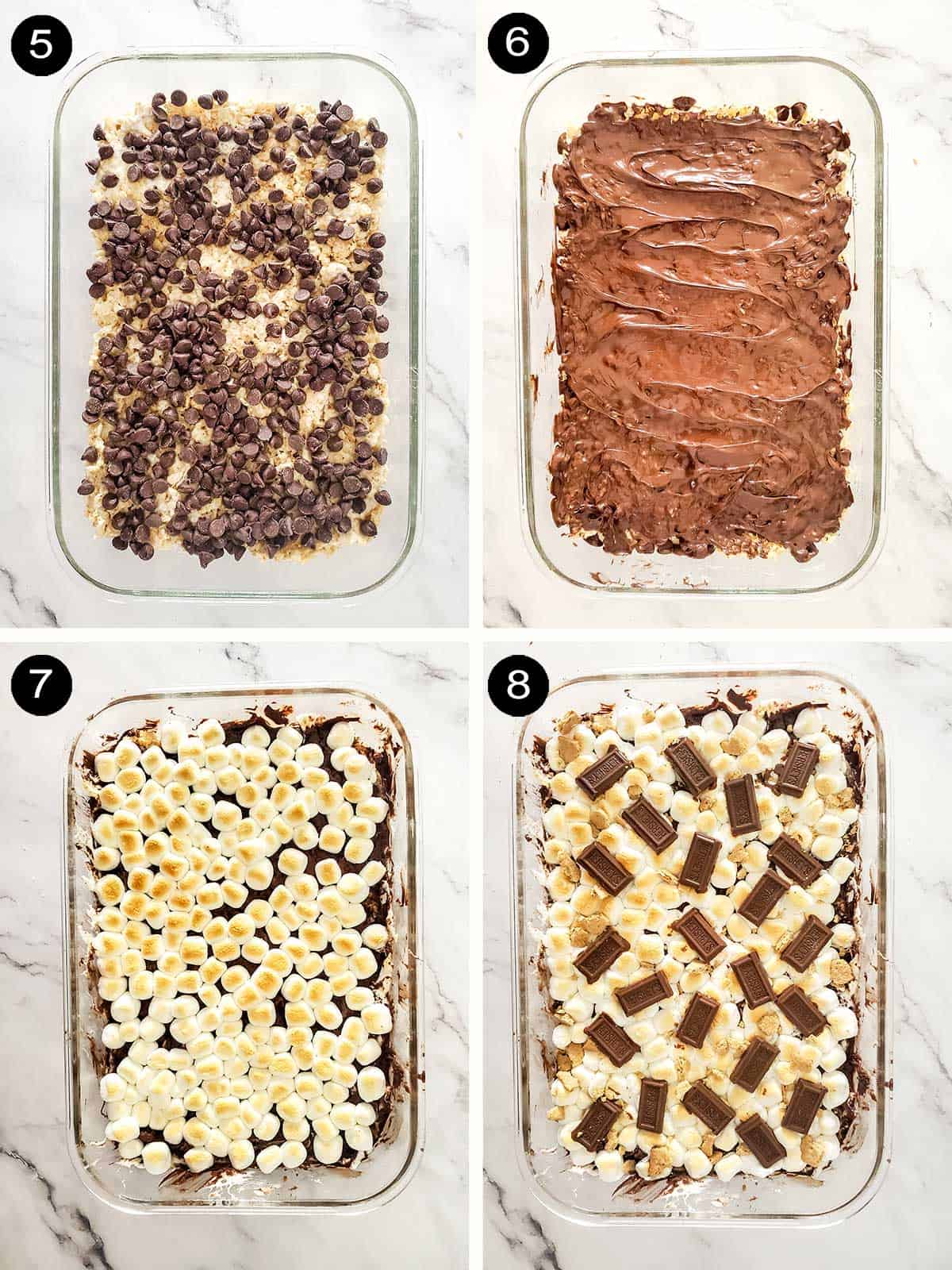 Steps 5-8 to layer bars.