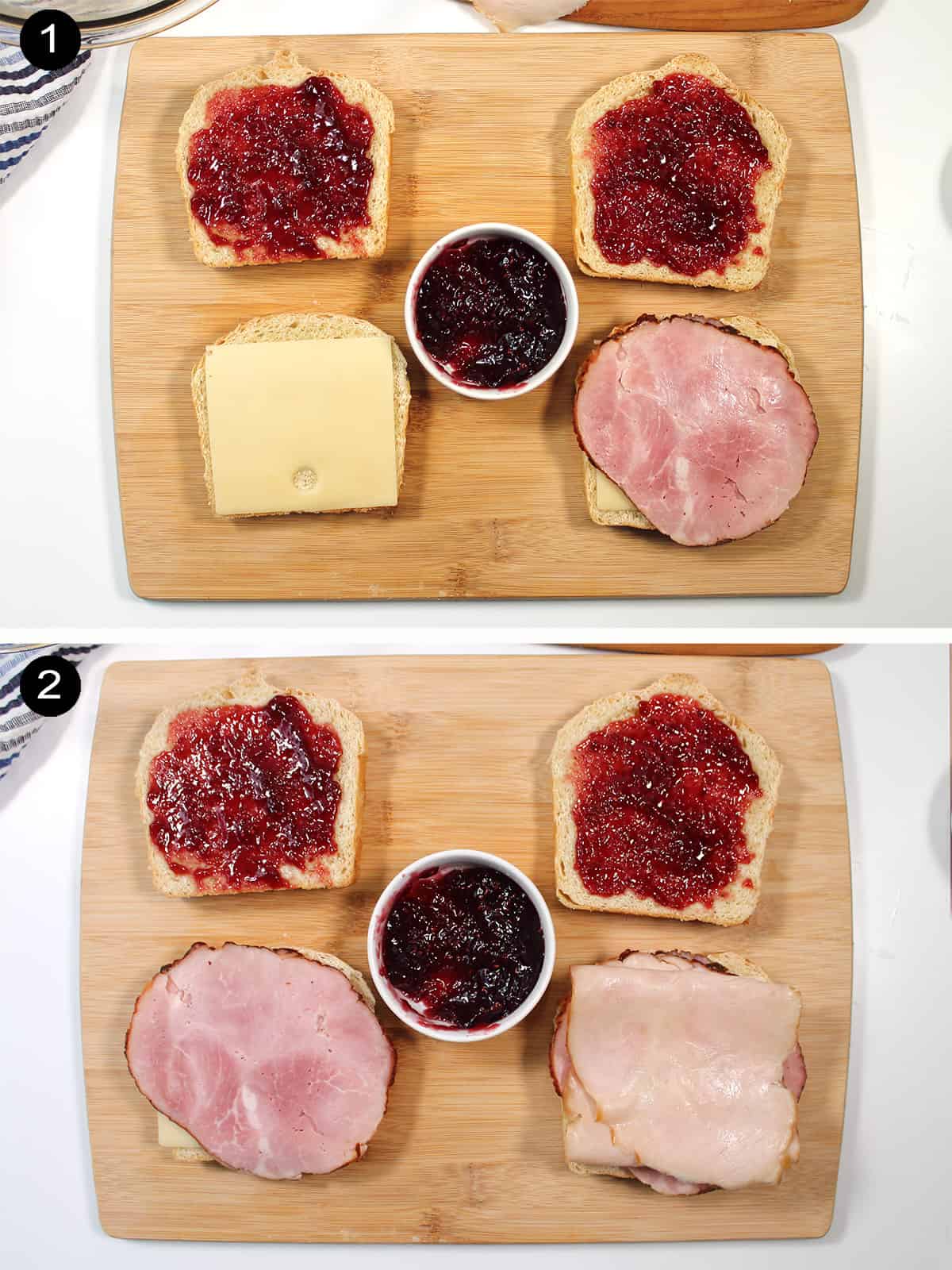 Steps 1-2 to layer sandwich.