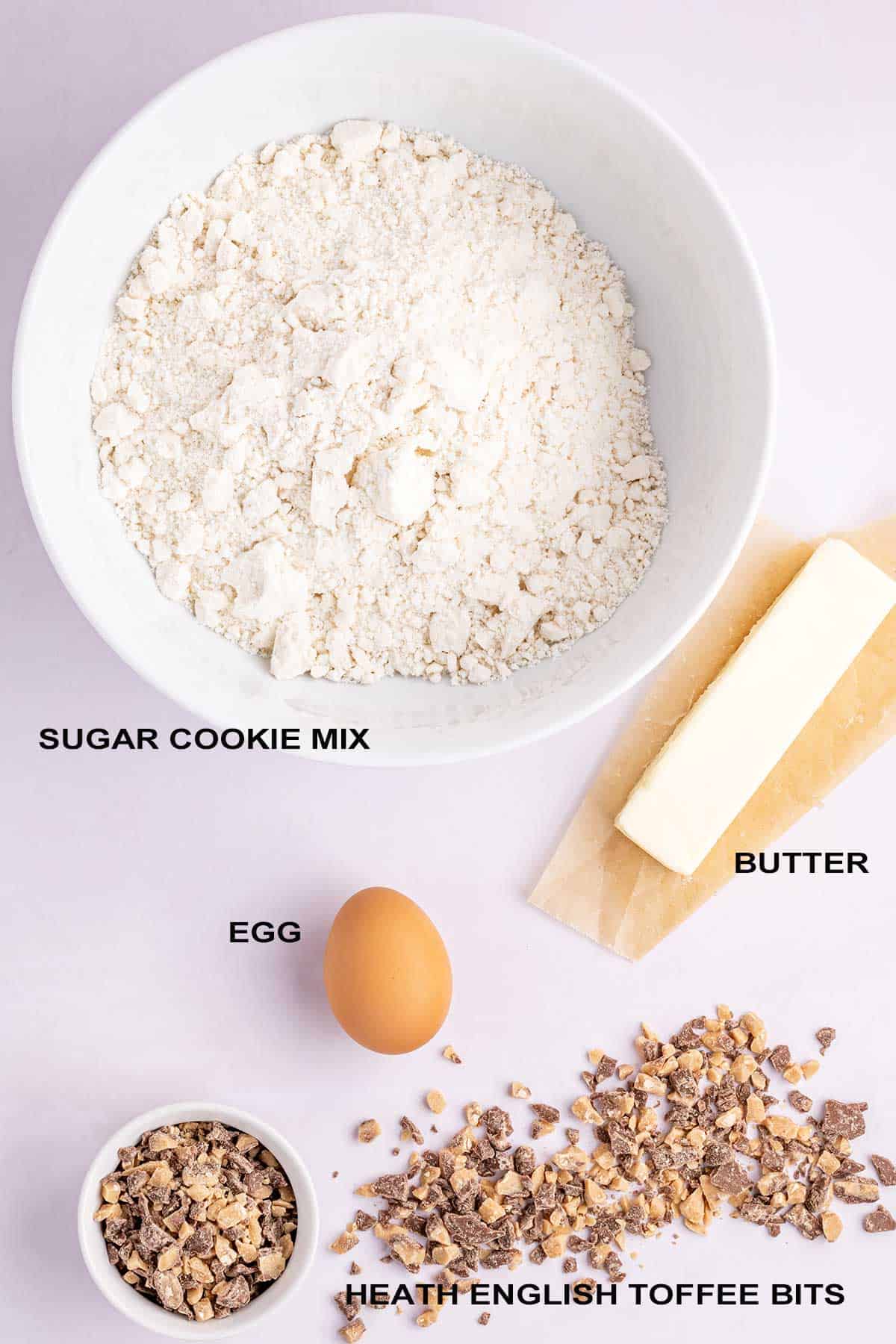 Ingredients for cookies.