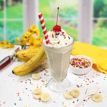 Banana Milkshake ready to dig in.