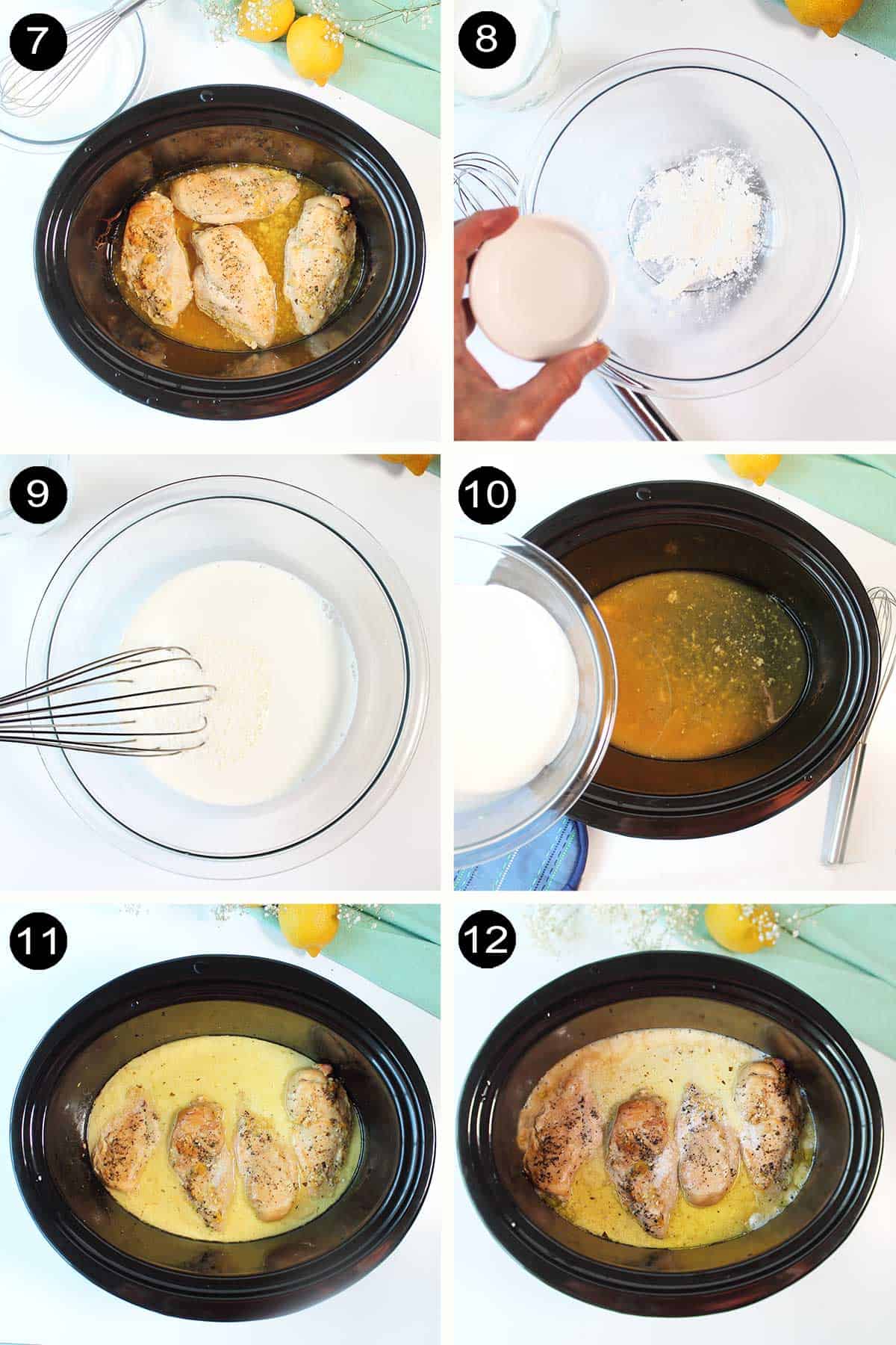 Finishing steps for lemon pepper chicken.