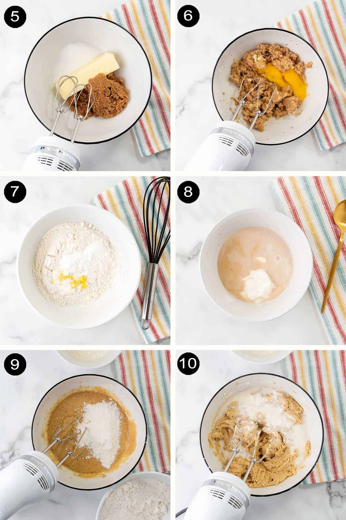 Steps to make pineapple rum cake batter.