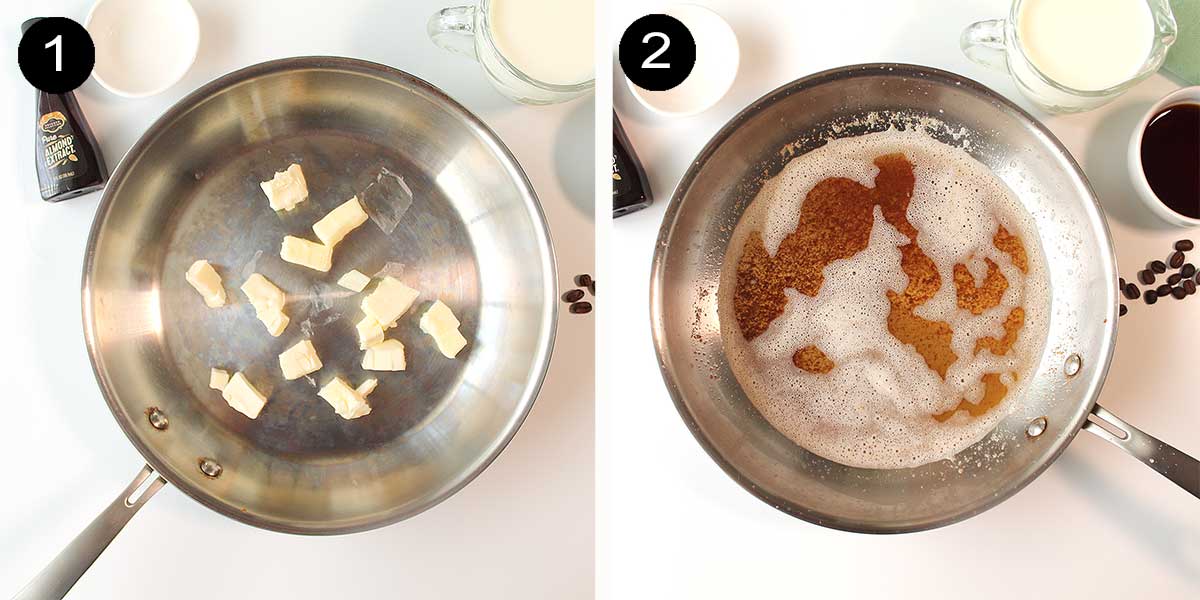 Steps to make browned butter.