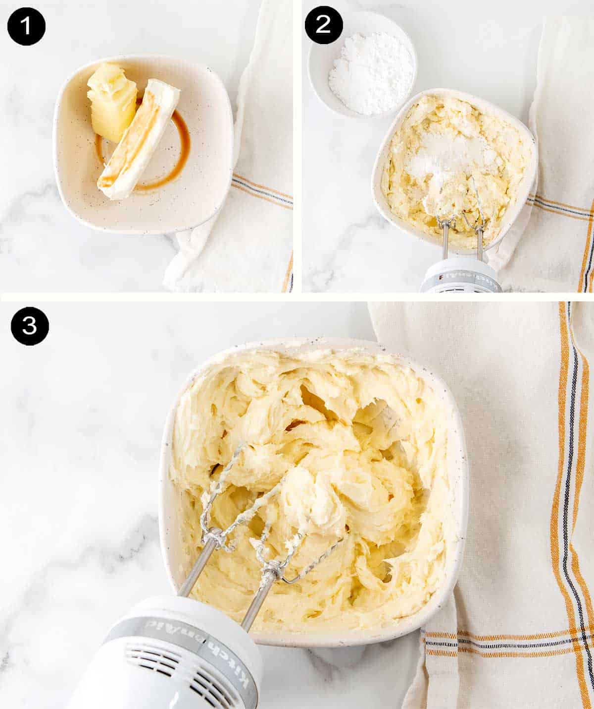 Steps to make banana roll filling.
