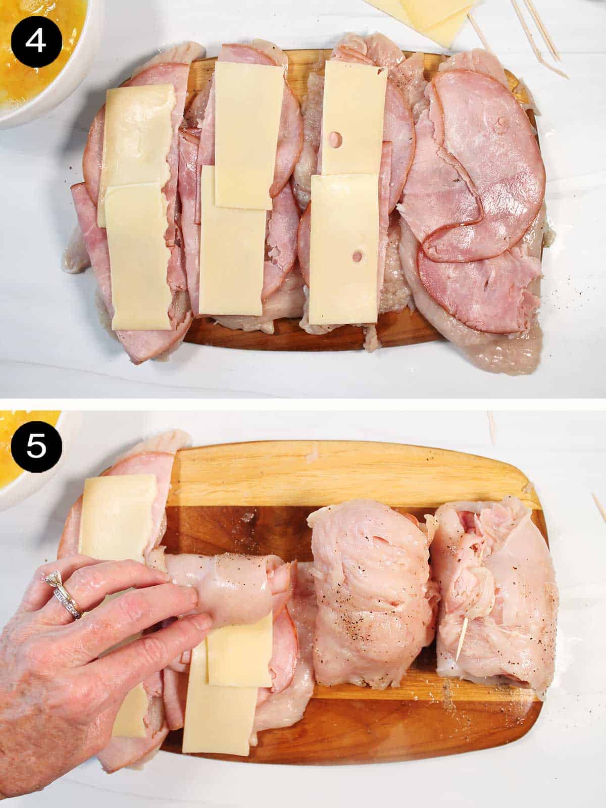Steps to stuff chicken breasts.