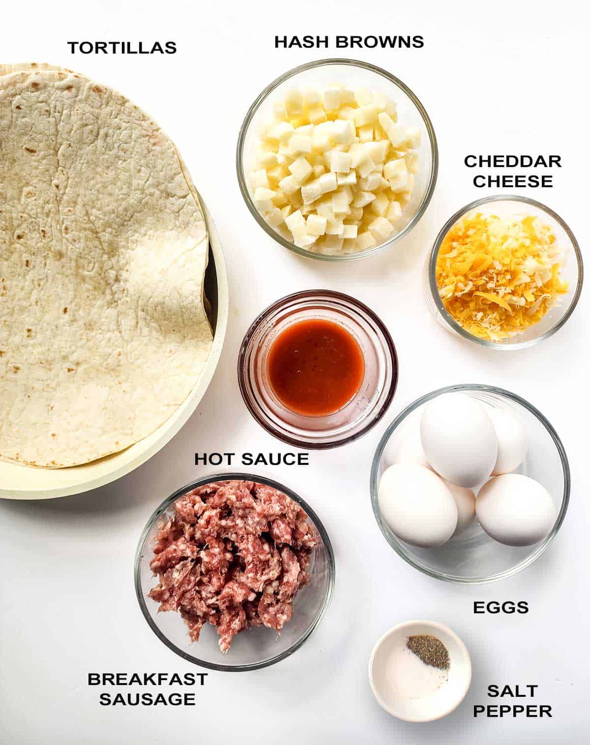 Ingredients for crunchwrap.