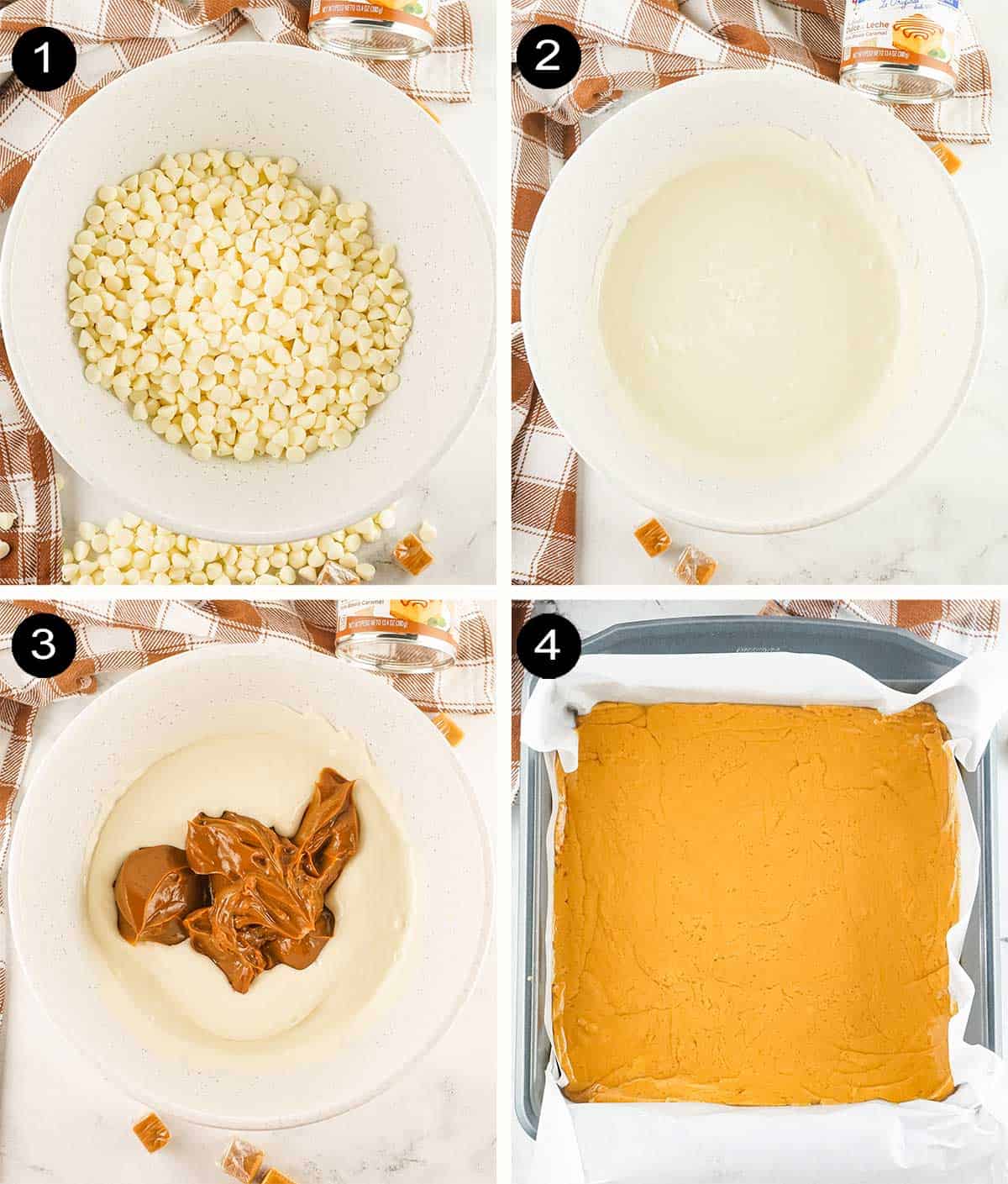 Prep steps to make fudge.