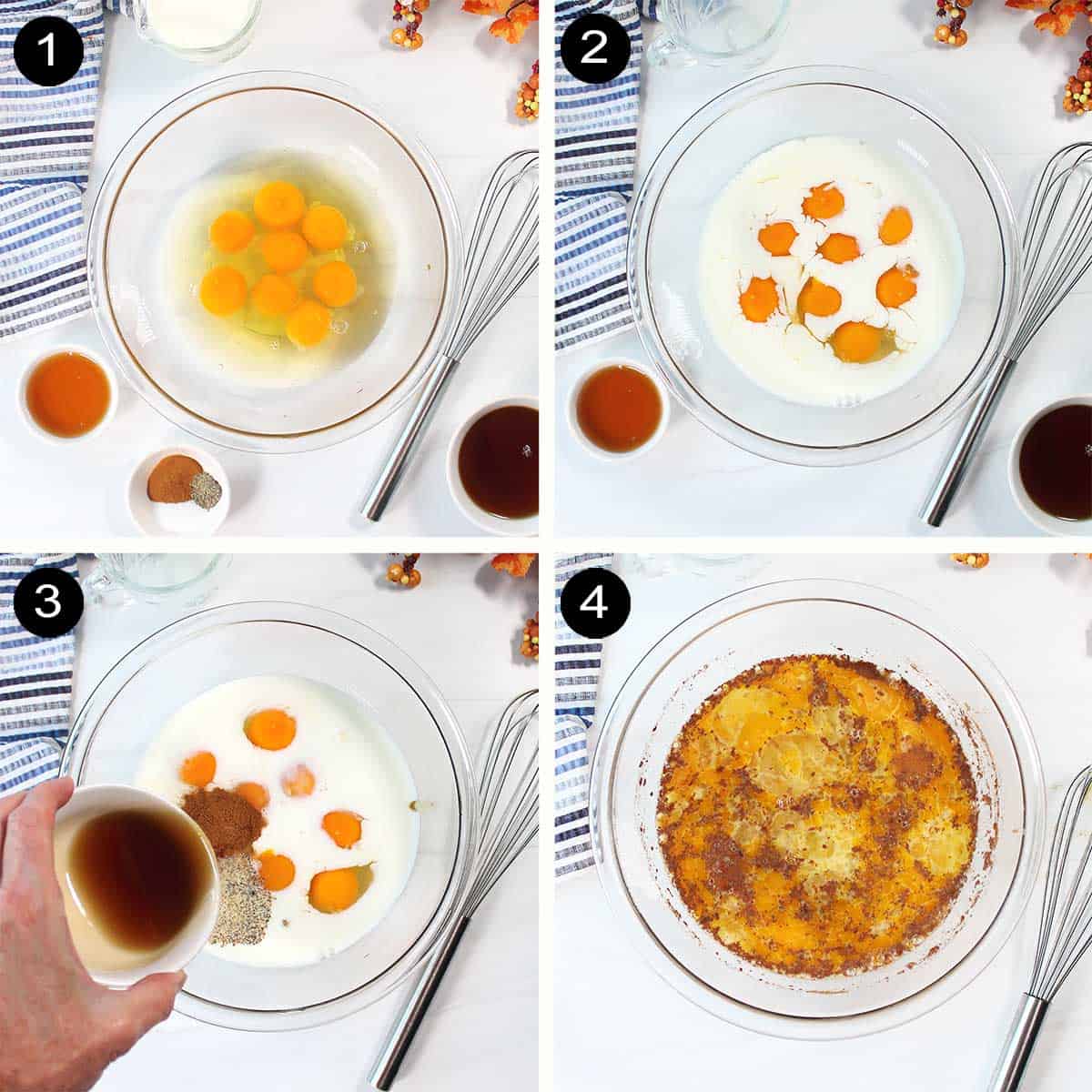 Prep steps for egg mixture.