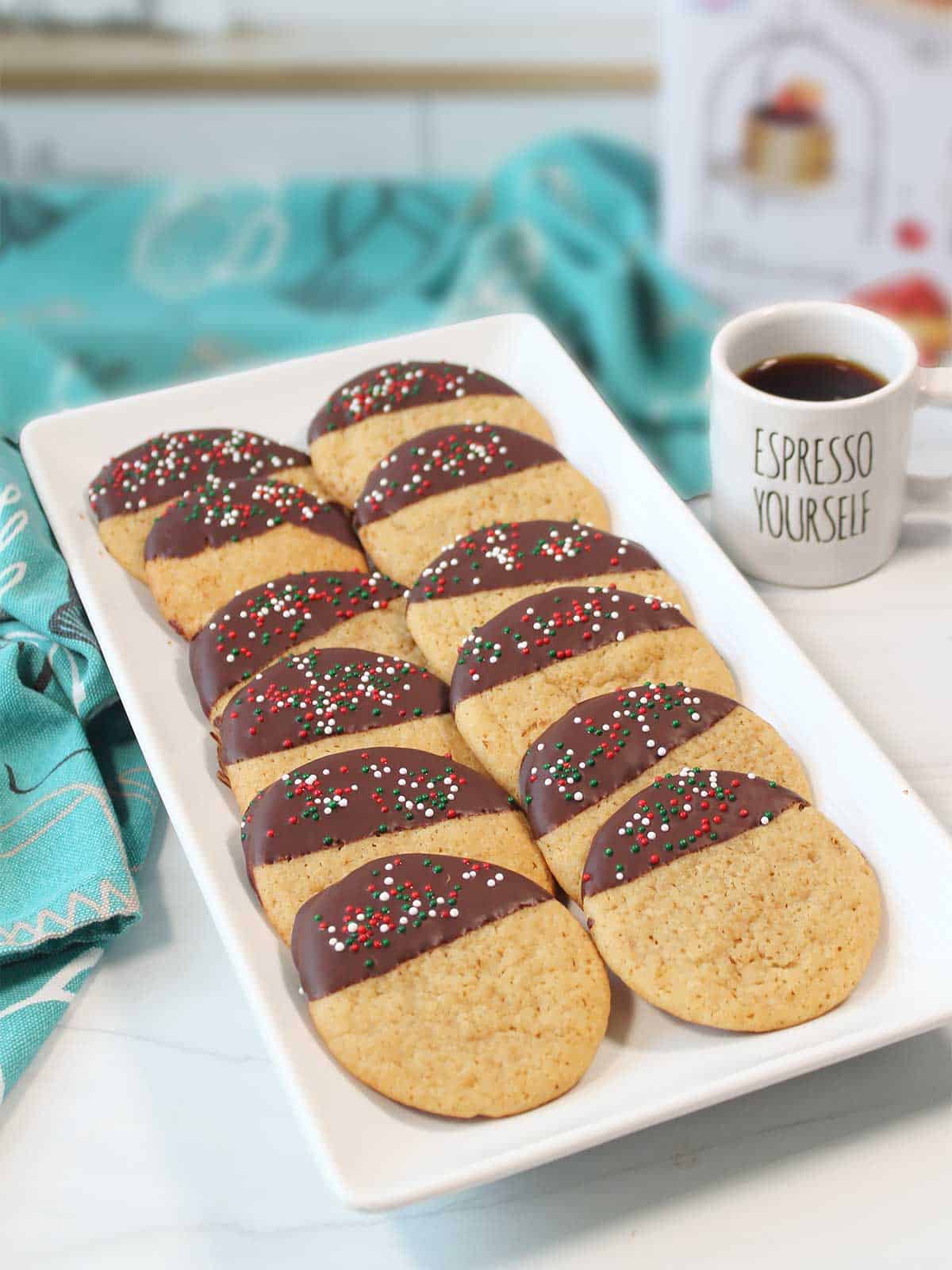 Coffee Cookies on platter.