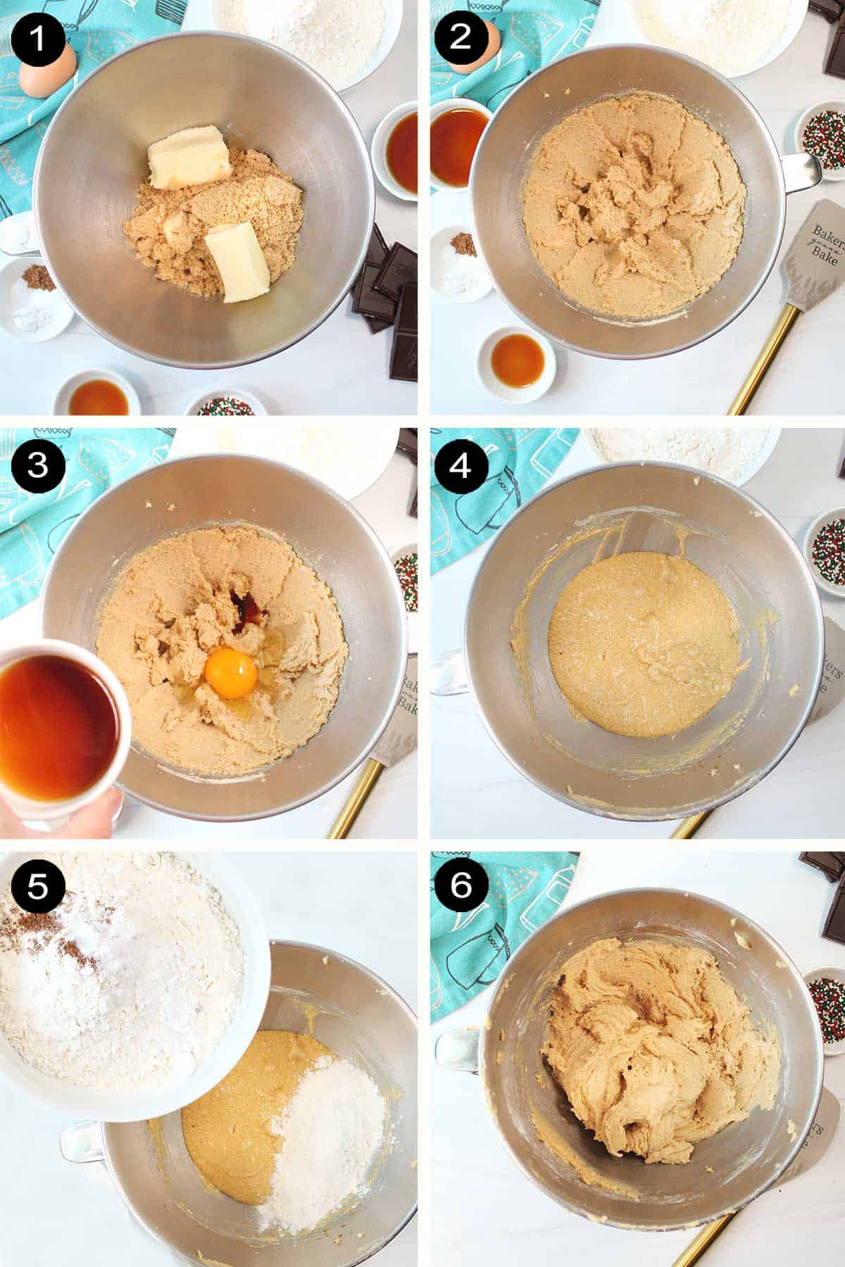 Steps to make coffee cookies.
