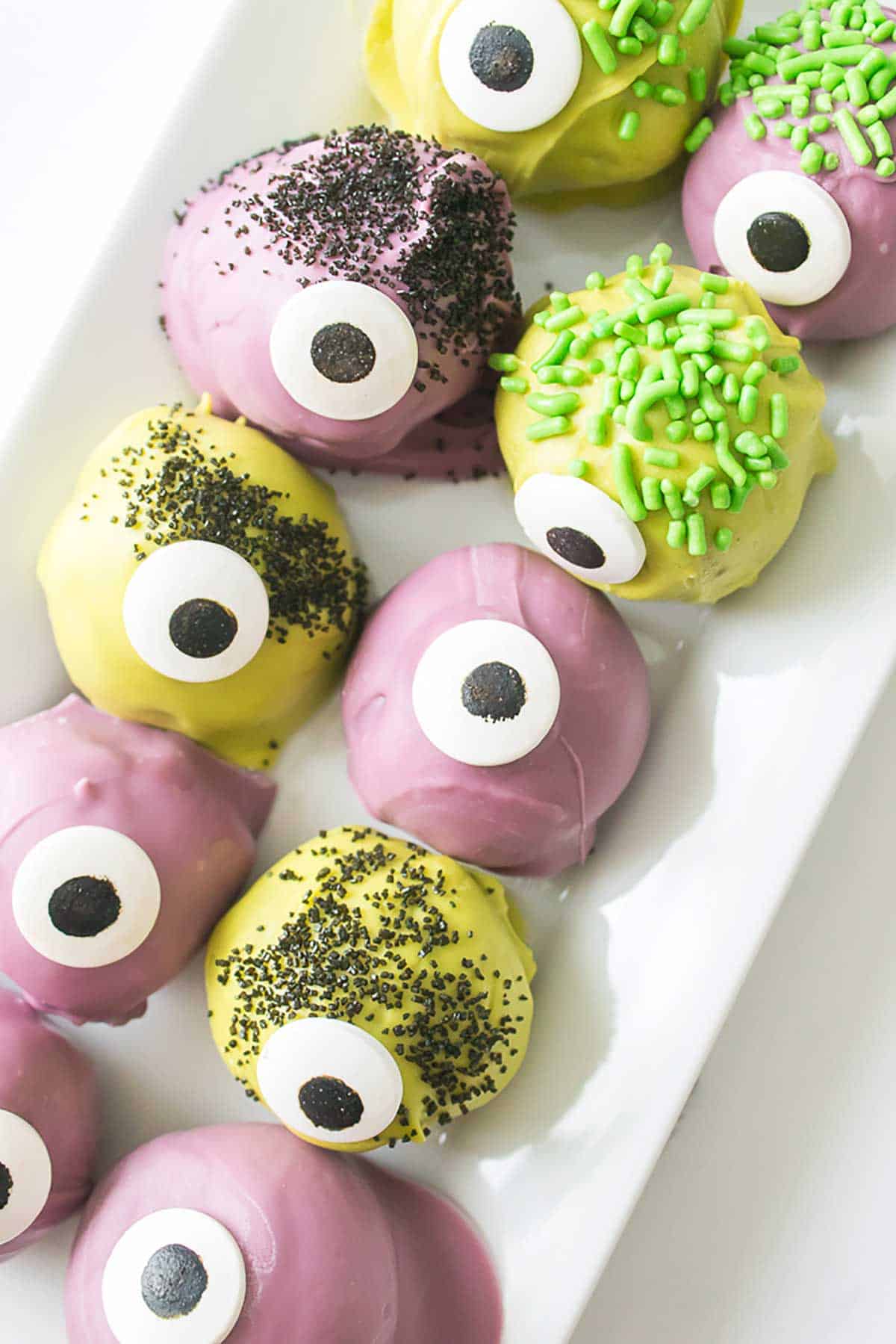 Platter of Halloween truffles.