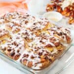 Baked french toast casserole on counter.