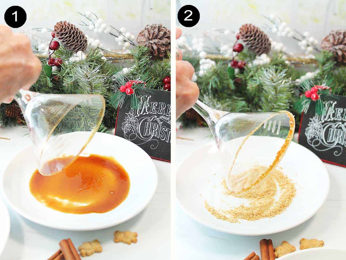 Making graham cracker rim.