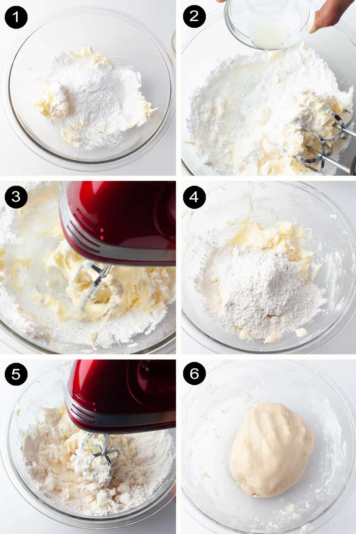 Prep steps for shortbread cookies.