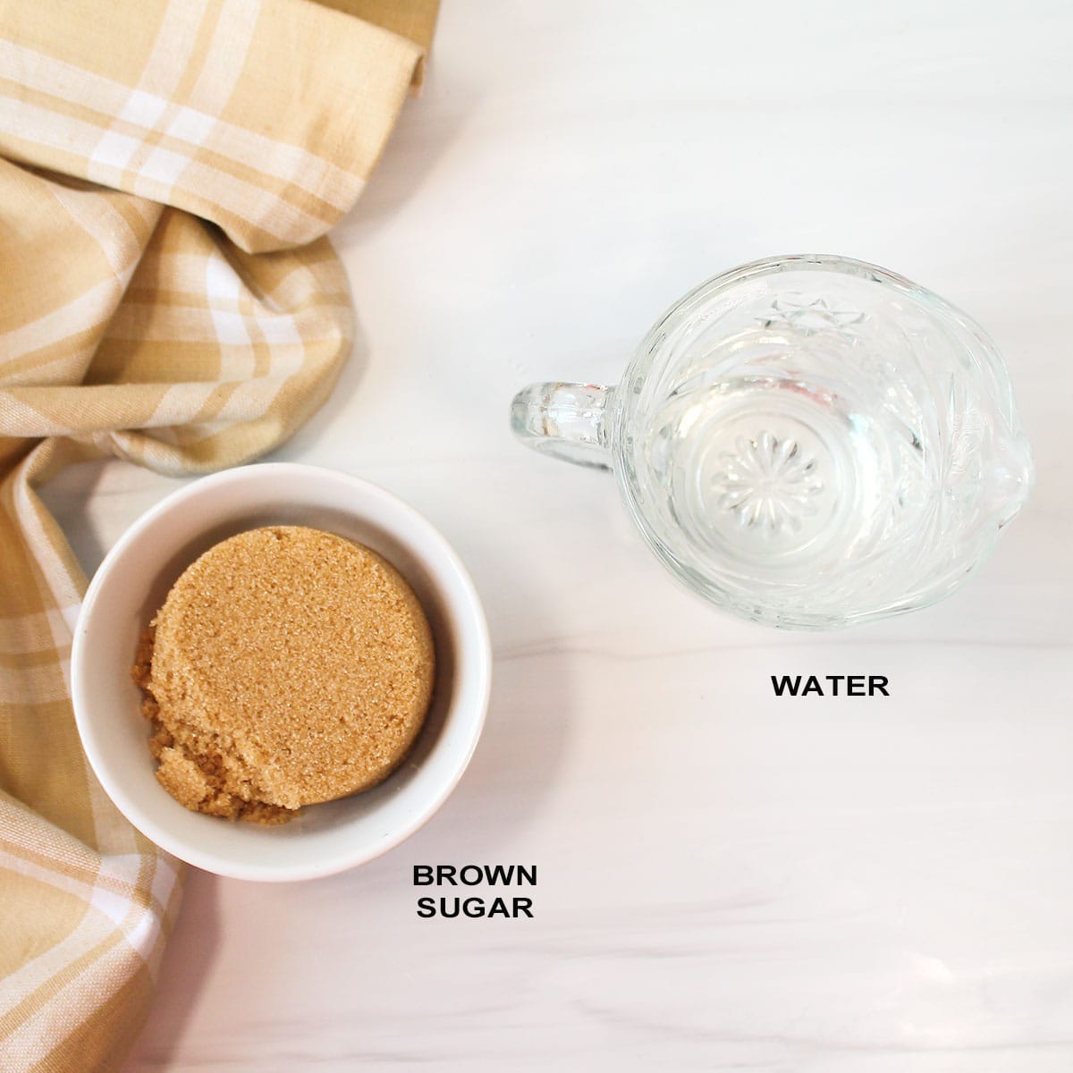 Ingredients for brown sugar syrup.