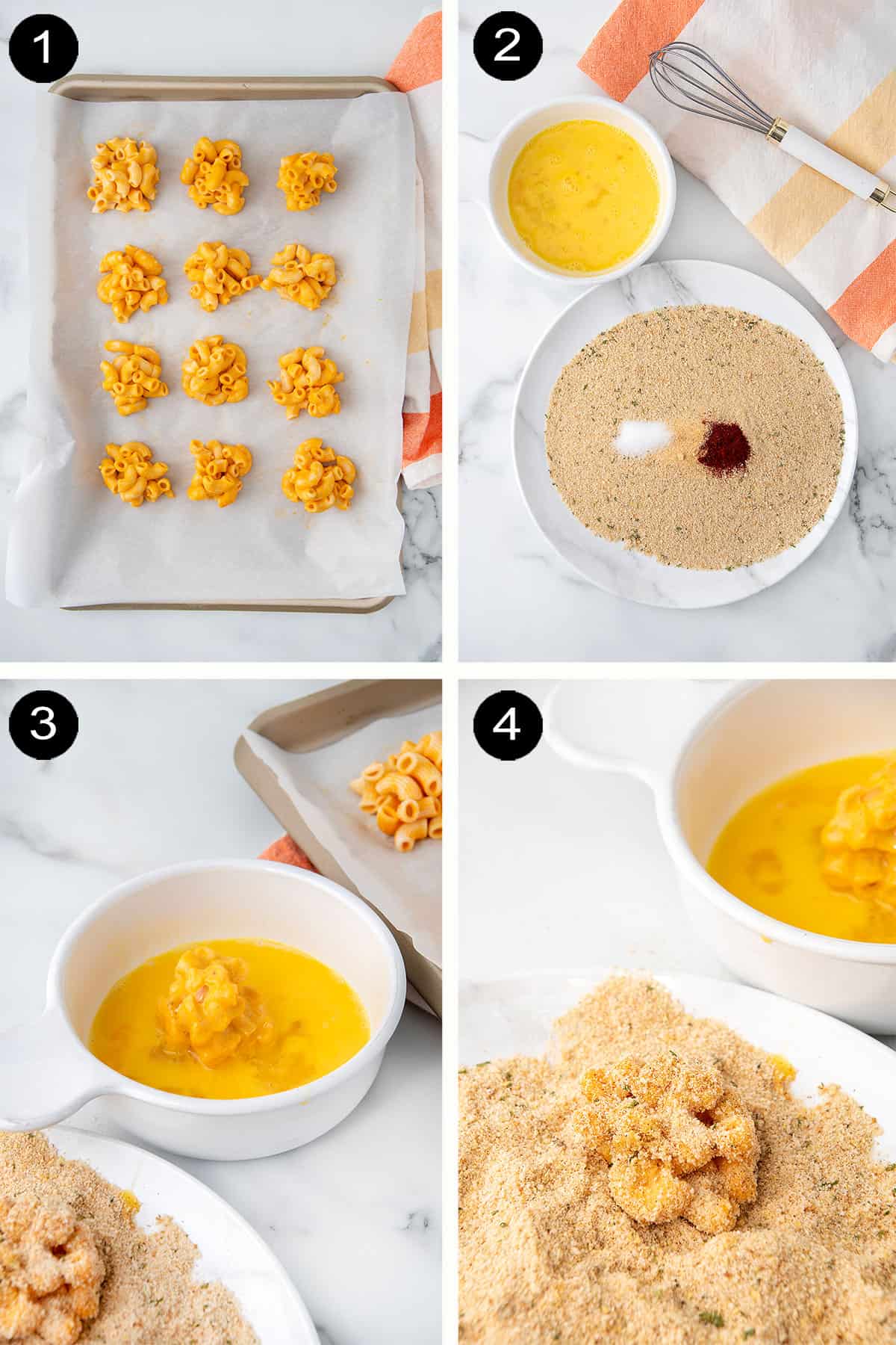 How to make mac and cheese balls steps.