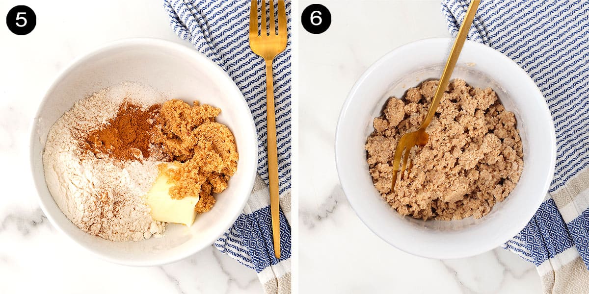 Prep steps to make crumbs.