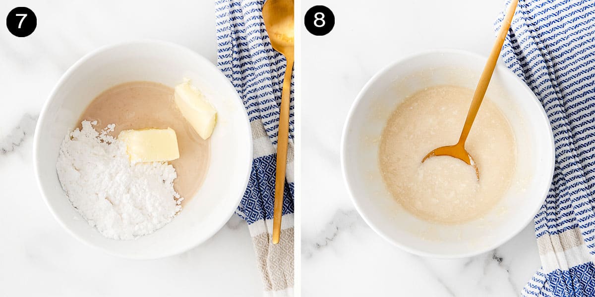 Steps to make vanilla icing.