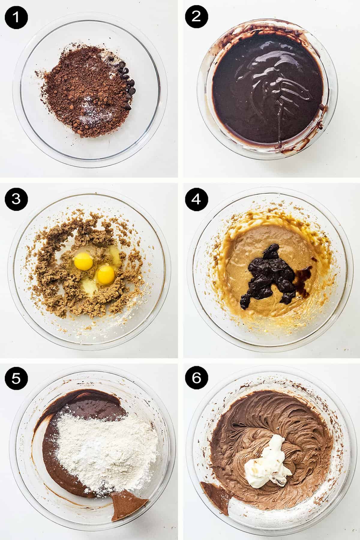 Steps to make the cupcake batter.