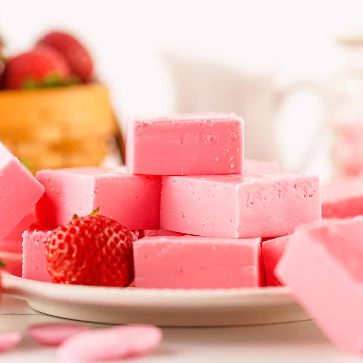 Strawberry Fudge on a plate.