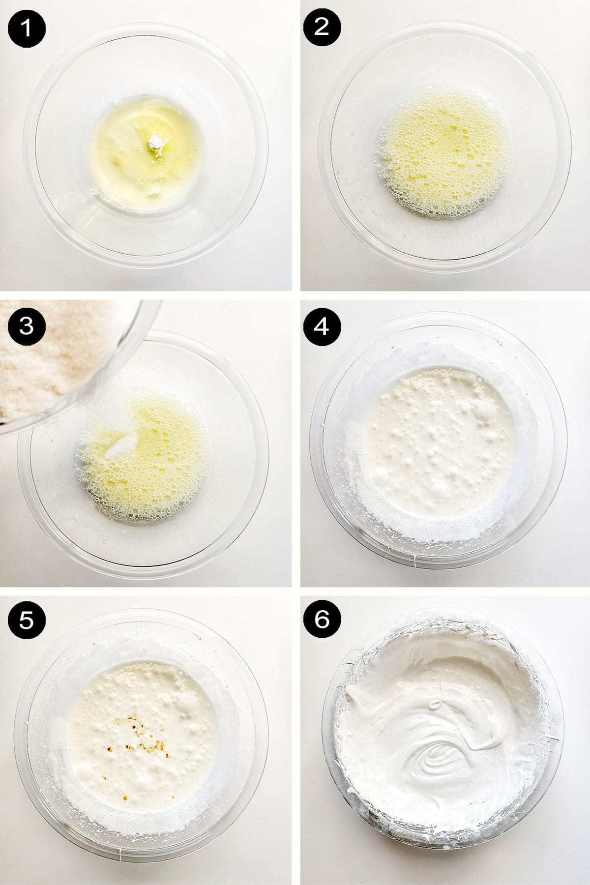 Prep steps to make meringue batter.