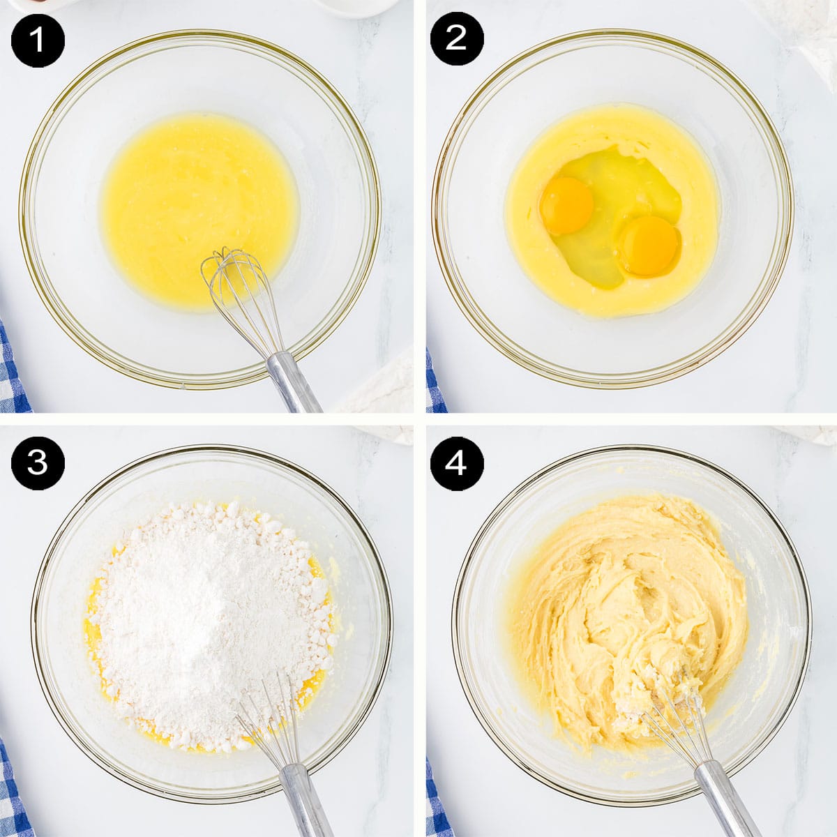 Prep steps to make cookie dough.