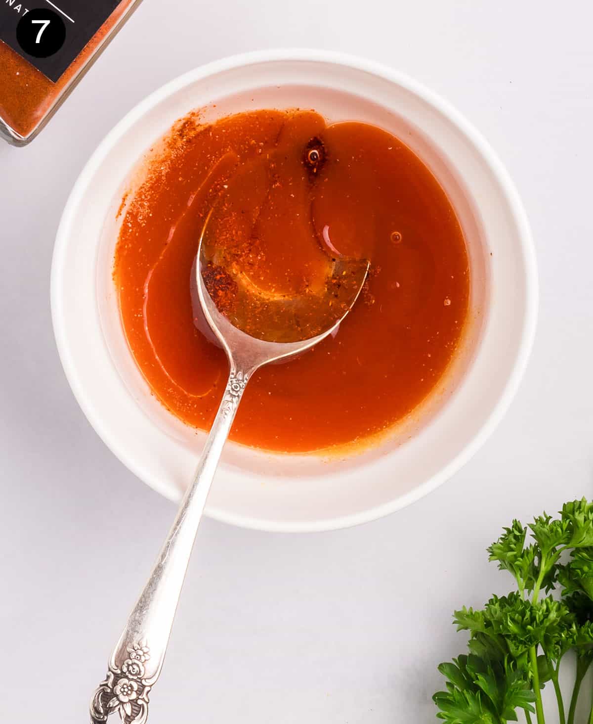 Finished buffalo sauce in bowl.