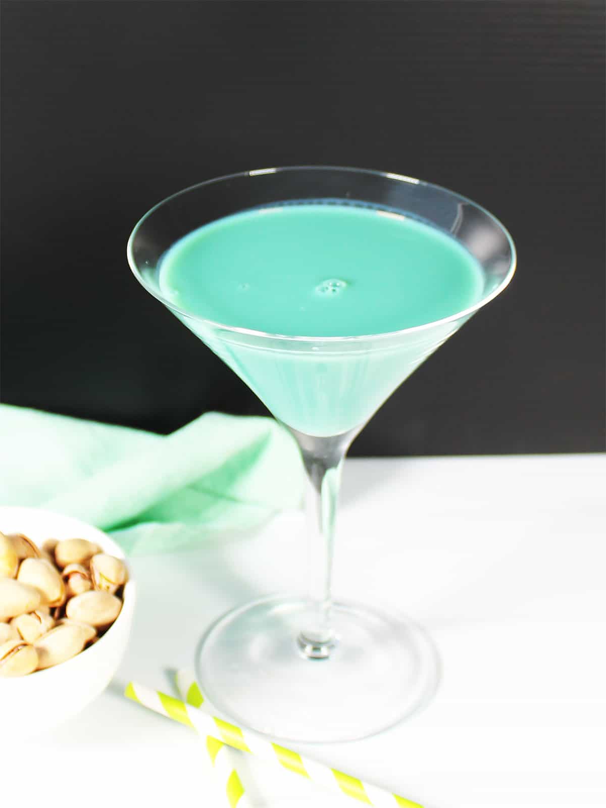 Ungarnished pistachio martini.