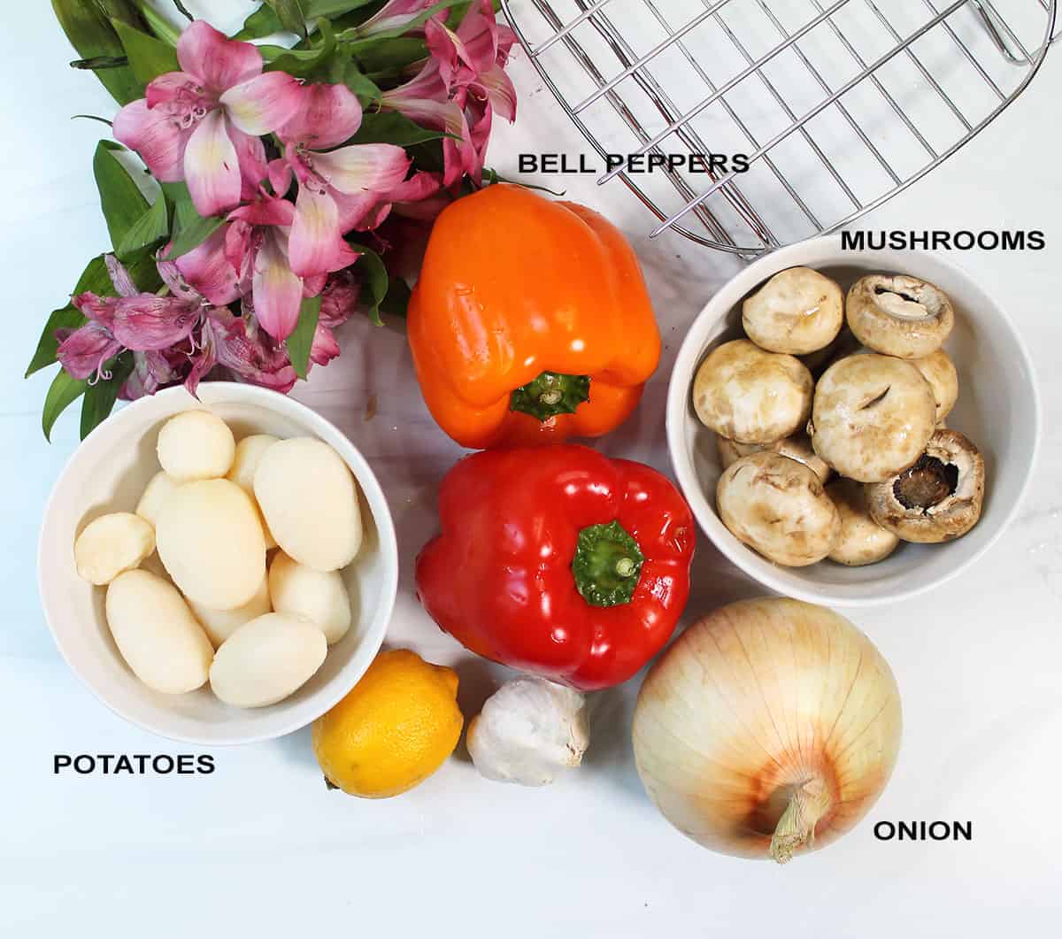 Vegetables for Air Fryer Chicken Skewers.