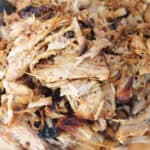 Closeup of pulled pork.